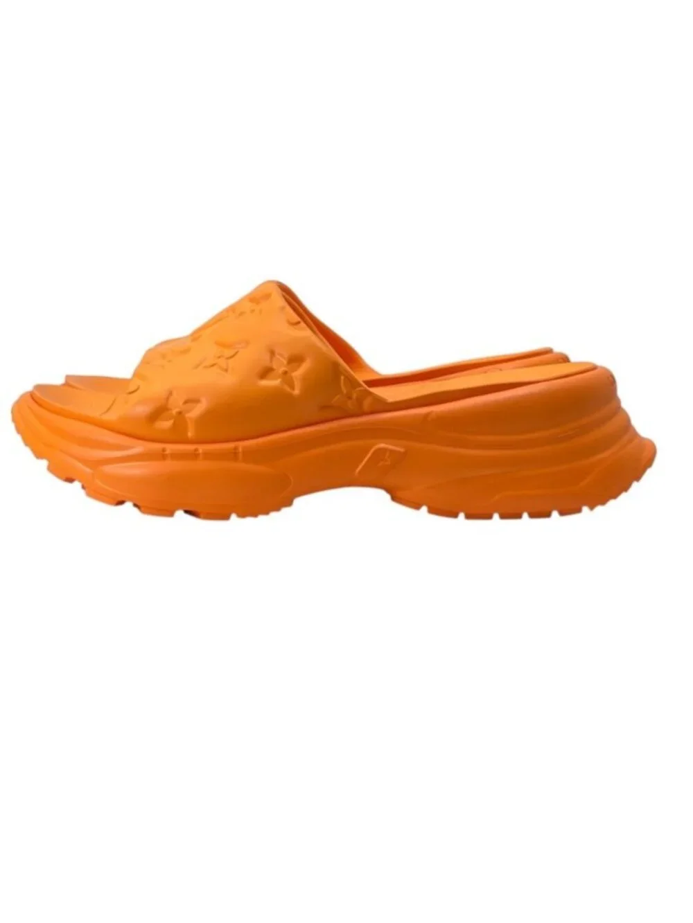 Louis Vuitton Pool 55 Line Sandals Monogram Embossed Rubber Orange